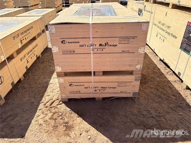KJ K2545G 46 ft x 25 ft Metal Garage Storage Building Edificación de acero
