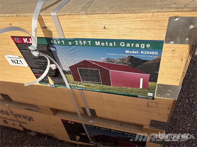 KJ K2545G 46 ft x 25 ft Metal Garage (Unused) Csörlők, emelőberendezések és anyagmozgató liftek