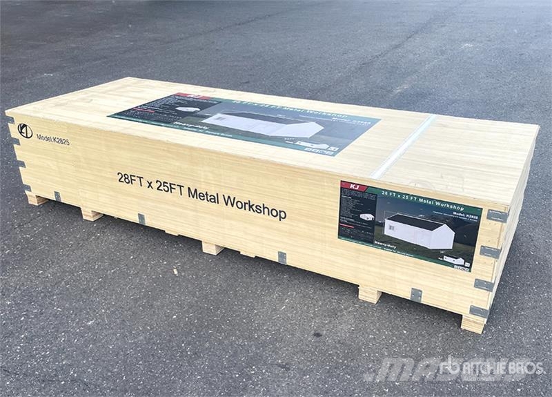 KJ K2825 25 ft x 28 ft Metal Workshop (Unused) 기타 트레일러