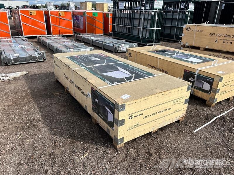 KJ K3020 20 ft x 30 ft Enclosed Carport (Unused) Edificación de acero