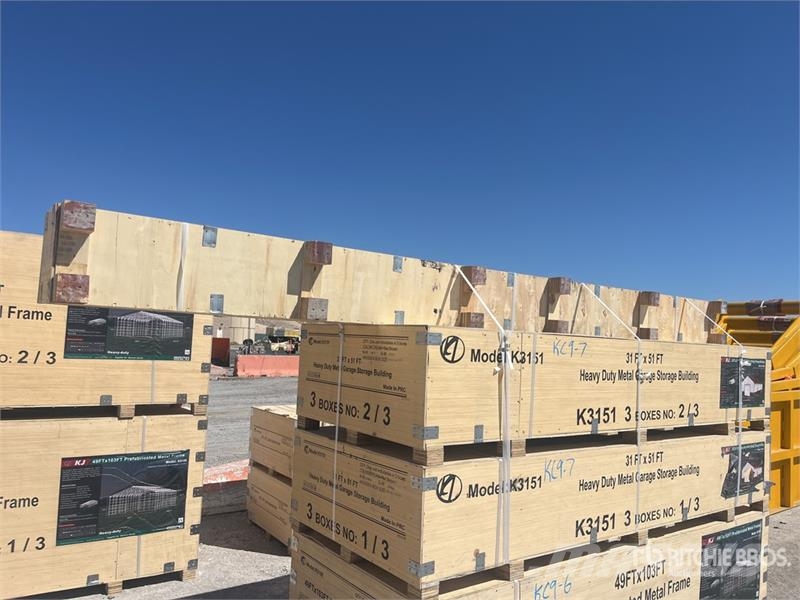 KJ K3151 31 ft x 51 ft Heavy Duty Metal Garage Storag المباني الإطار الصلب