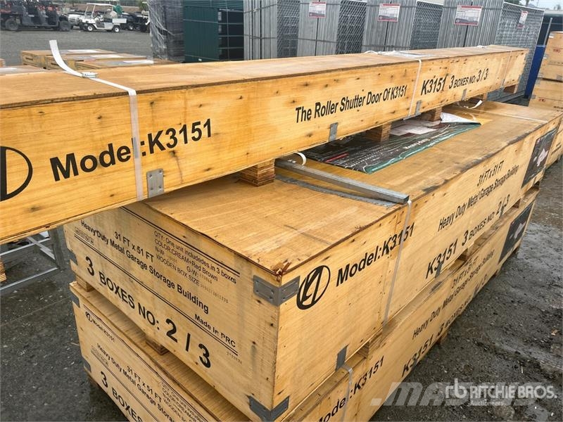 KJ K3151 31 ft x 51 ft Heavy Duty Metal Garage Storag Stalen constructies