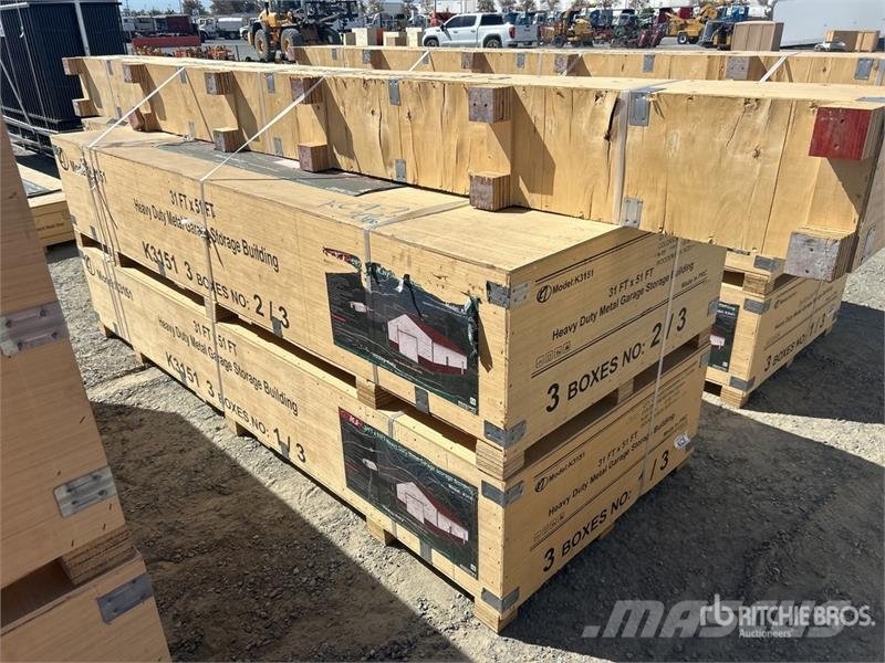 KJ K3151 31 ft x 51 ft Heavy Duty Metal Garage Storag Stalen constructies