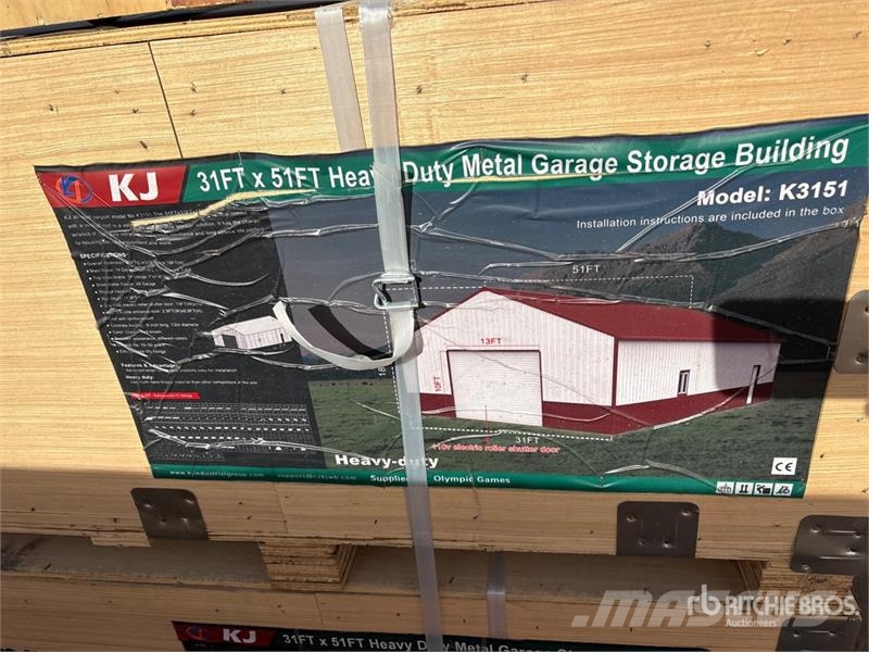 KJ K3151 31 ft x 51 ft Heavy Duty Metal Garage Storag Čelični okviri za građevine