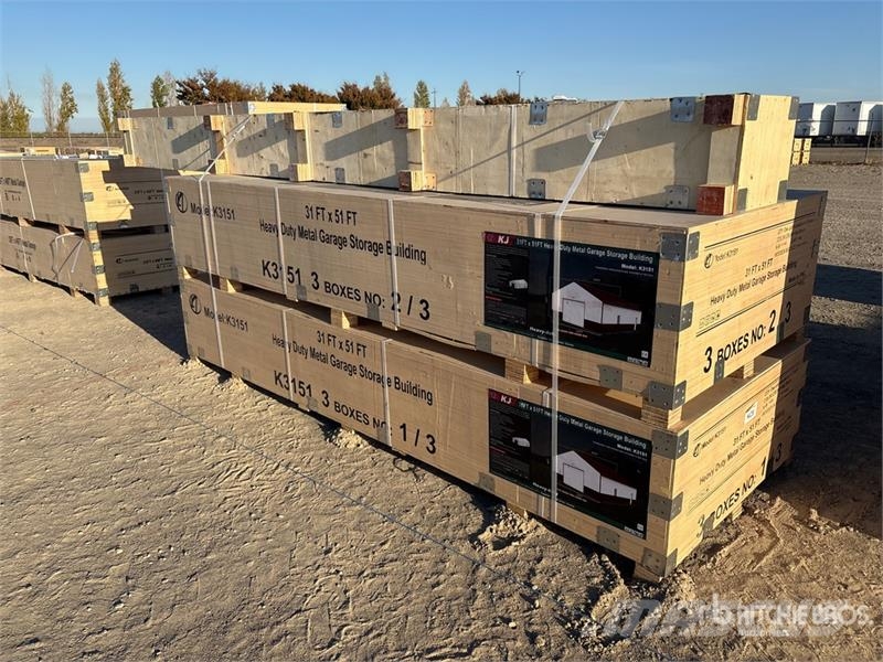 KJ K3151 31 ft x 51 ft Heavy Duty Metal Garage Storag 철골 건물