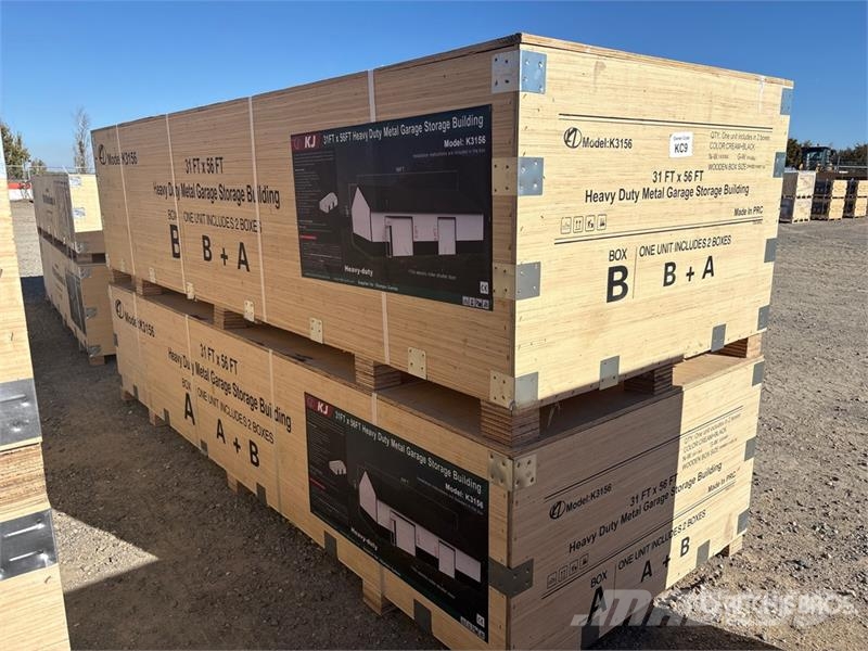 KJ K3156 31 ft x 56 ft Heavy Duty Metal Garage Storag Plieno karkaso pastatai