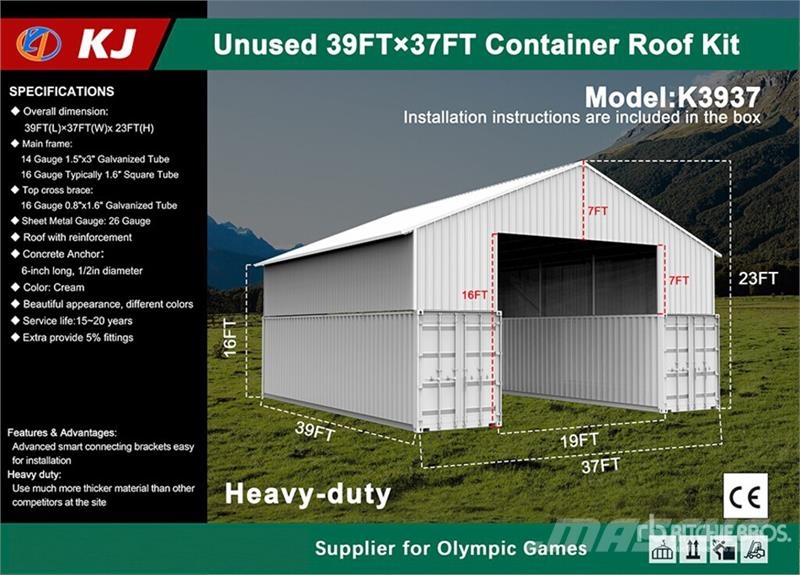 KJ K3937 37 ft x 39 ft Container Shelter (Unused) Sonstige Baumaschinen