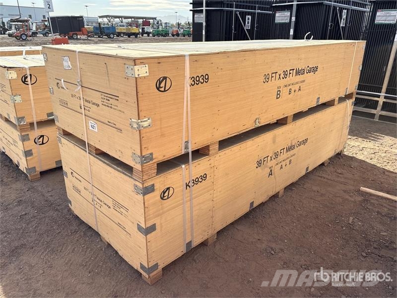 KJ K3939 39 ft x 39 ft Metal Garage (Unused) ホイスト、ウインチ、エレベーター