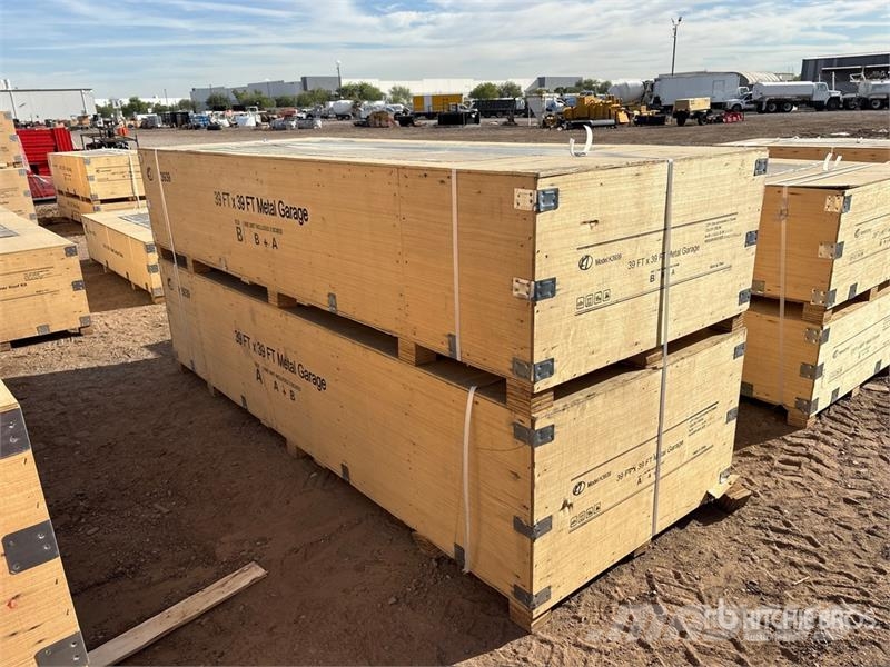 KJ K3939 39 ft x 39 ft Metal Garage (Unused) ホイスト、ウインチ、エレベーター