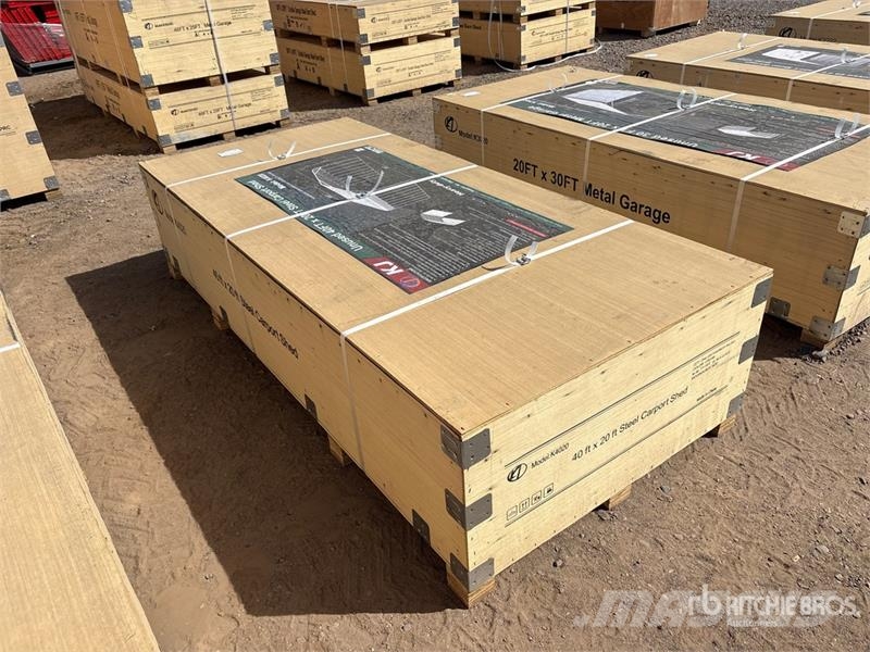 KJ K4020 20 ft x 40 ft Steel Carport Shed (Unused) Stahlrahmenaufbauten