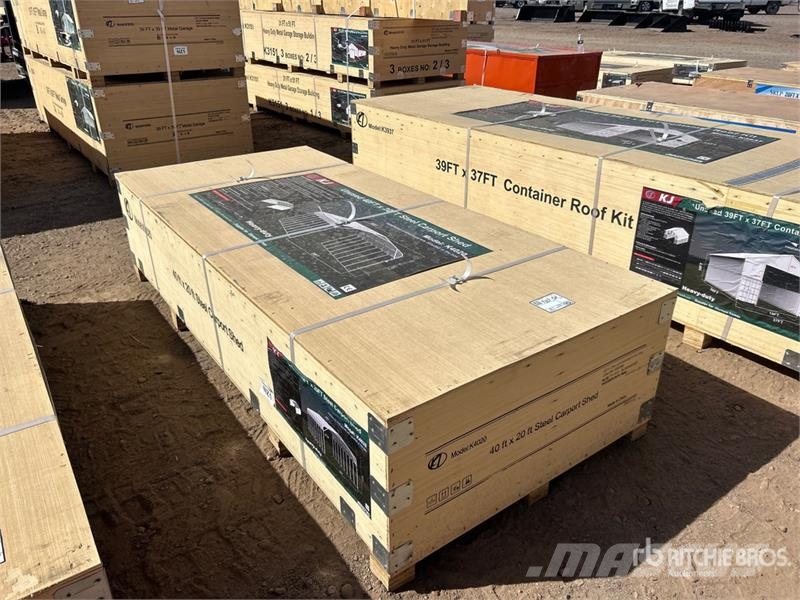 KJ K4020 40 ft x 20 ft Steel Carport Shed (Unused) Kitos priekabos