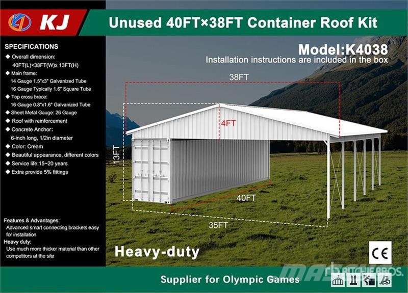 KJ K4038 38 ft x 40 ft Container Shelter (Unused) Sonstige Baumaschinen