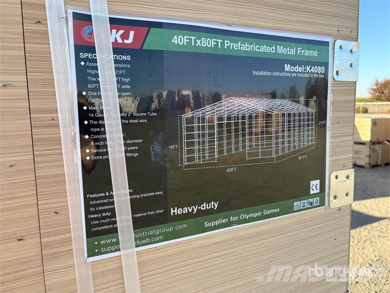 KJ K4080 80 ft x 40 ft Prefabricated Metal Frame (Unu Other trailers