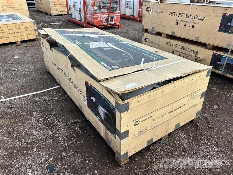 KJ K4120 20 ft x 41 ft Enclosed Carport (Unused) Edificación de acero
