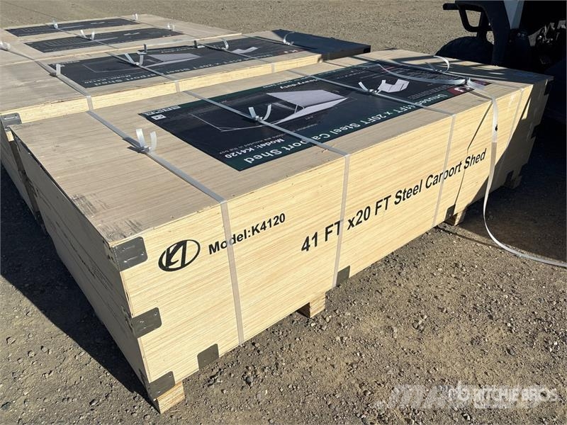 KJ K4120 20 ft x 41 ft Enclosed Carport (Unused) Plieno karkaso pastatai