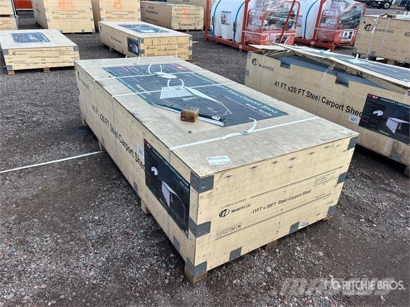 KJ K4120 20 ft x 41 ft Enclosed Carport (Unused) Edificación de acero