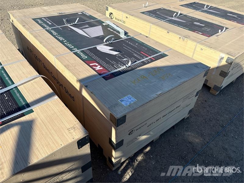 KJ K4120 20 ft x 41 ft Enclosed Carport (Unused) Plieno karkaso pastatai