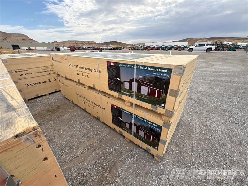 KJ K4230G Triple Garage Metal Storage Shed (Unused) Steel frame buildings