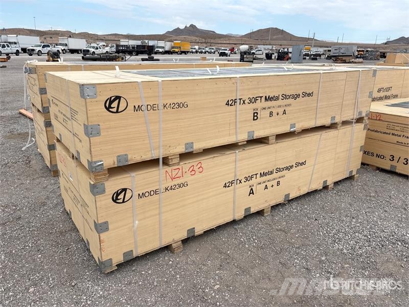 KJ K4230G Triple Garage Metal Storage Shed (Unused) Steel frame buildings