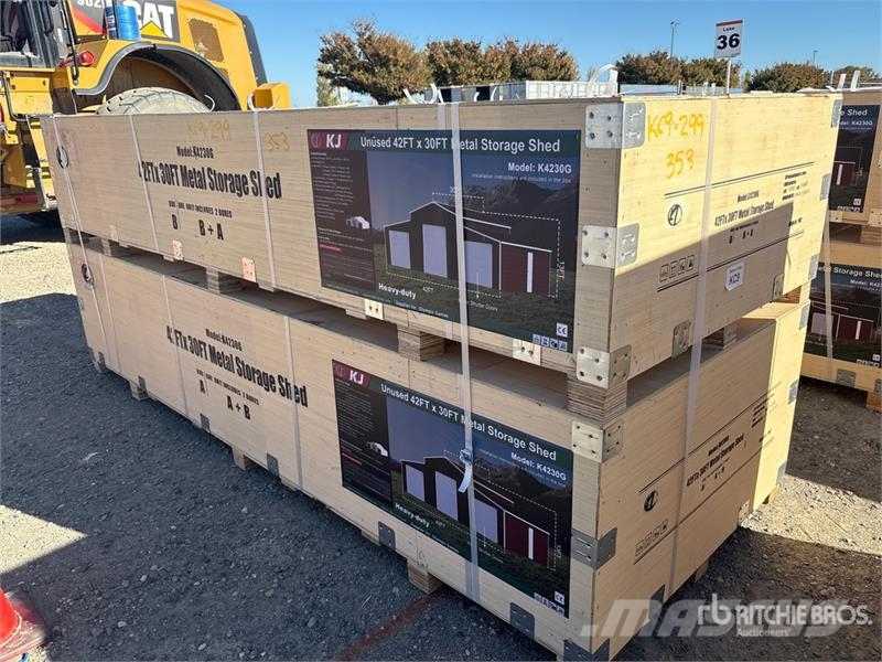 KJ K4230G Triple Garage Metal Storage Shed (Unused) Edifícios com estrutura de aço