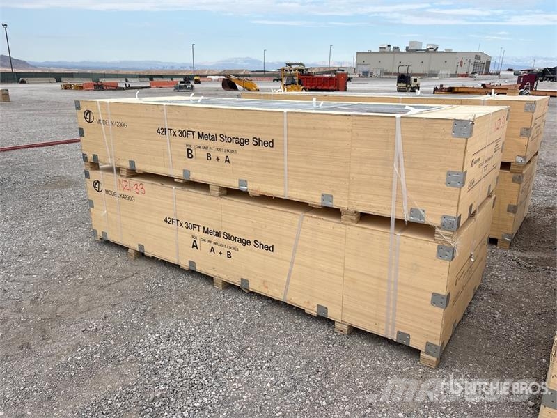 KJ K4230G Triple Garage Metal Storage Shed (Unused) Steel frame buildings
