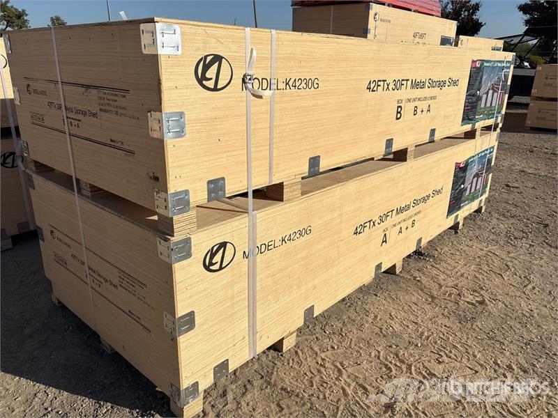 KJ K4230G Triple Garage Metal Storage Shed (Unused) Edificación de acero