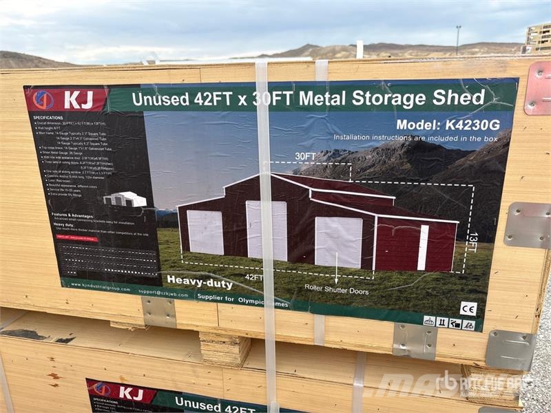 KJ K4230G Triple Garage Metal Storage Shed (Unused) Steel frame buildings