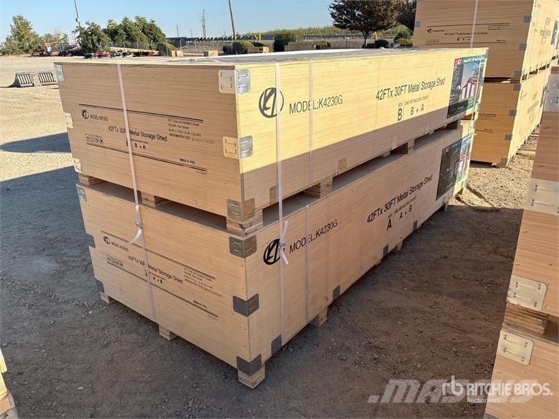 KJ K4230G Triple Garage Metal Storage Shed (Unused) Edificación de acero