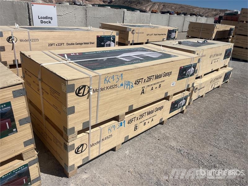 KJ K4525 25 ft x 45 ft Double Garage Storage Building Çelik çerçeveli yapılar