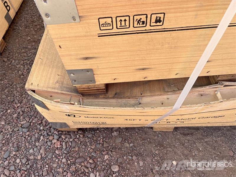 KJ K4525 45 ft x 25 ft Metal Garage (Unused) ホイスト、ウインチ、エレベーター