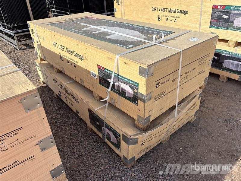 KJ K4525 45 ft x 25 ft Metal Garage (Unused) ホイスト、ウインチ、エレベーター
