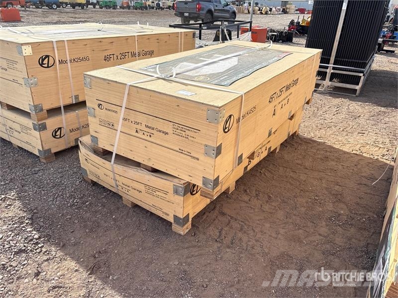 KJ K4525 45 ft x 25 ft Metal Garage (Unused) ホイスト、ウインチ、エレベーター