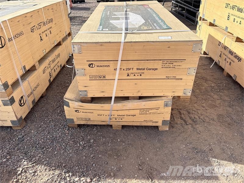 KJ K4525 45 ft x 25 ft Metal Garage (Unused) ホイスト、ウインチ、エレベーター
