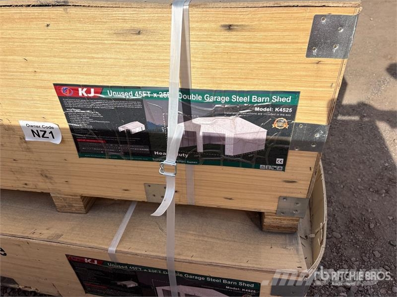 KJ K4525 45 ft x 25 ft Metal Garage (Unused) ホイスト、ウインチ、エレベーター