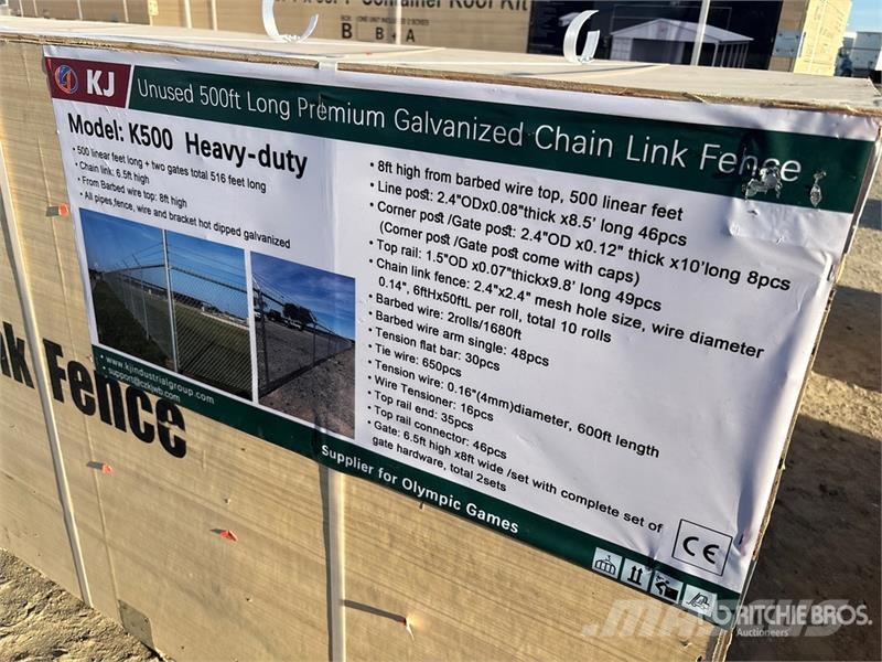 KJ K500 500 ft x 7 ft Galvanized Chain Link Site Fenc Overige componenten