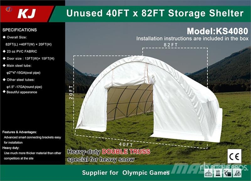 KJ KS4080 40 ft x 82 ft Storage Building (Unused) Jeklene gradbene konstrukcije