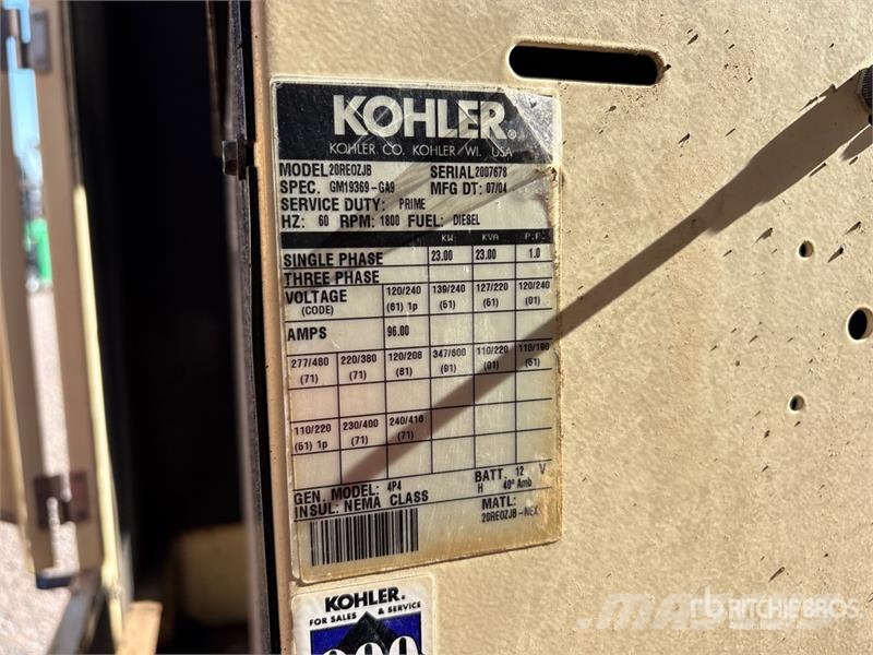 Kohler 20REOZJB 23 kW Mobile Generator Set Diesel generatoren