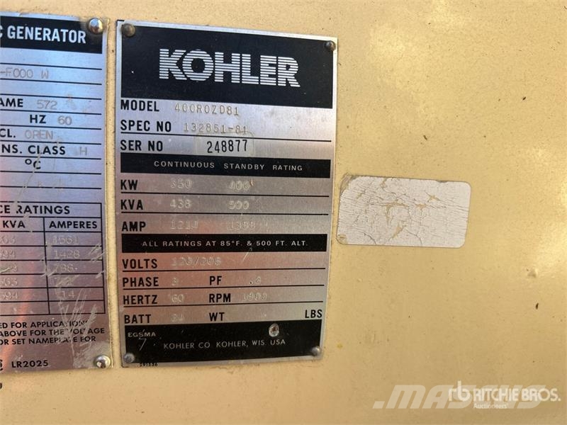Kohler 400 kW Skid-Mounted Generator Set Дизелови генератори
