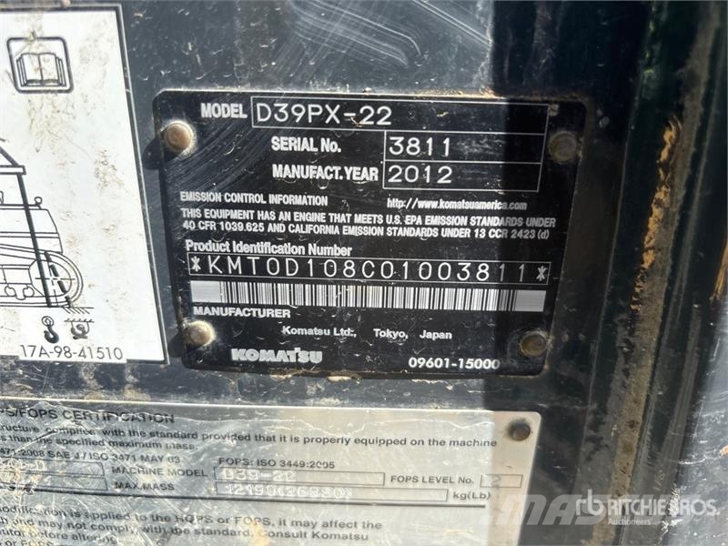 Komatsu D39PX-22 ブルドーザー