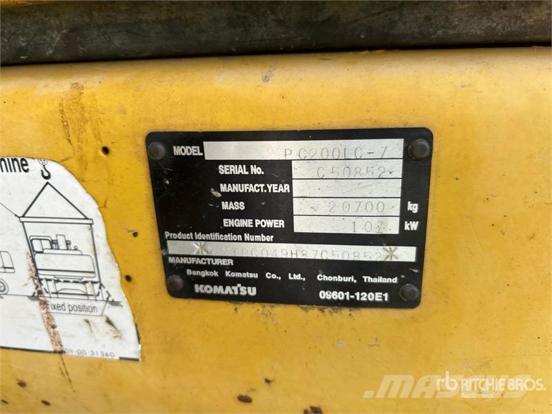 Komatsu PC200LC-7 Tracked Excavator Excavadoras de cadenas