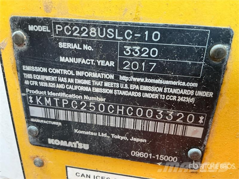 Komatsu PC228USLC-10 Tracked Excavator Gravemaskiner på larvebånd