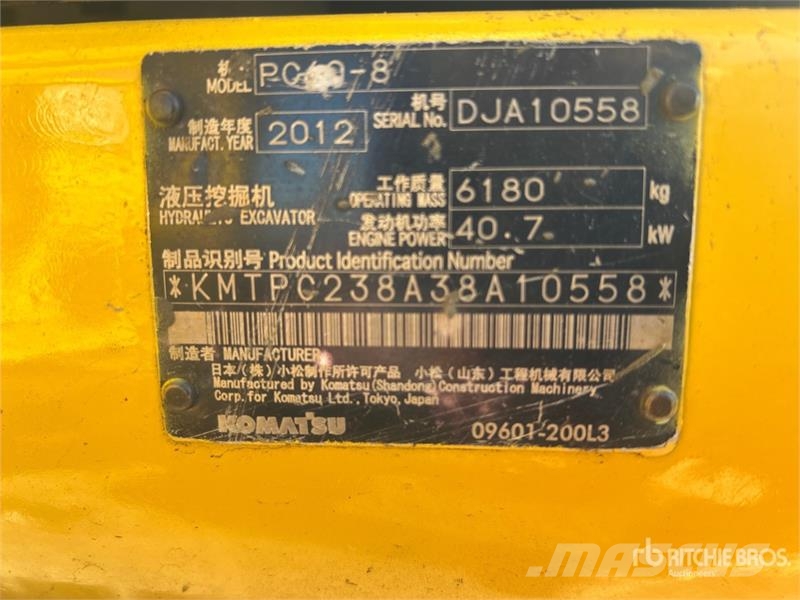 Komatsu PC60-8 Tracked Excavator Escavadeiras de esteiras