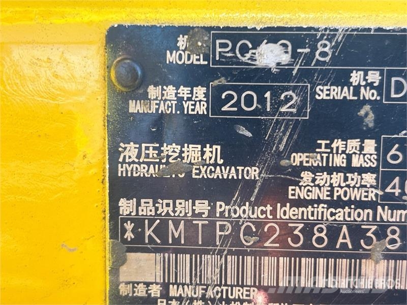 Komatsu PC60-8 Tracked Excavator Escavadeiras de esteiras