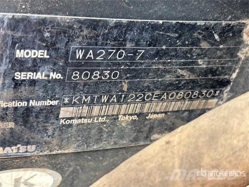 Komatsu WA270-7 Wheel Loader Chargeuse sur pneus