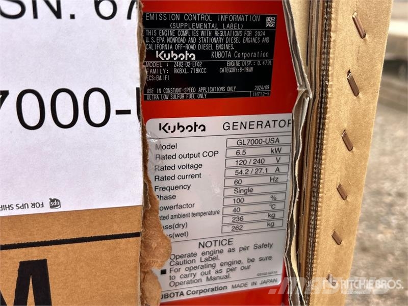 Kubota GL7000 Dizelski agregati
