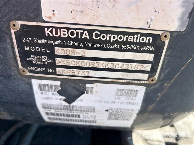 Kubota K008-3 Mini excavators < 7t