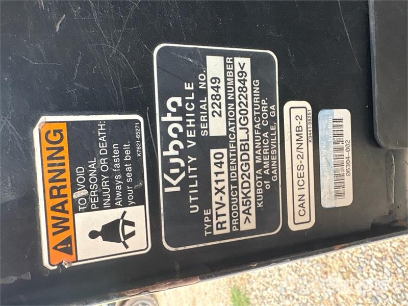 Kubota RTV-X1140 Pomoćni strojevi