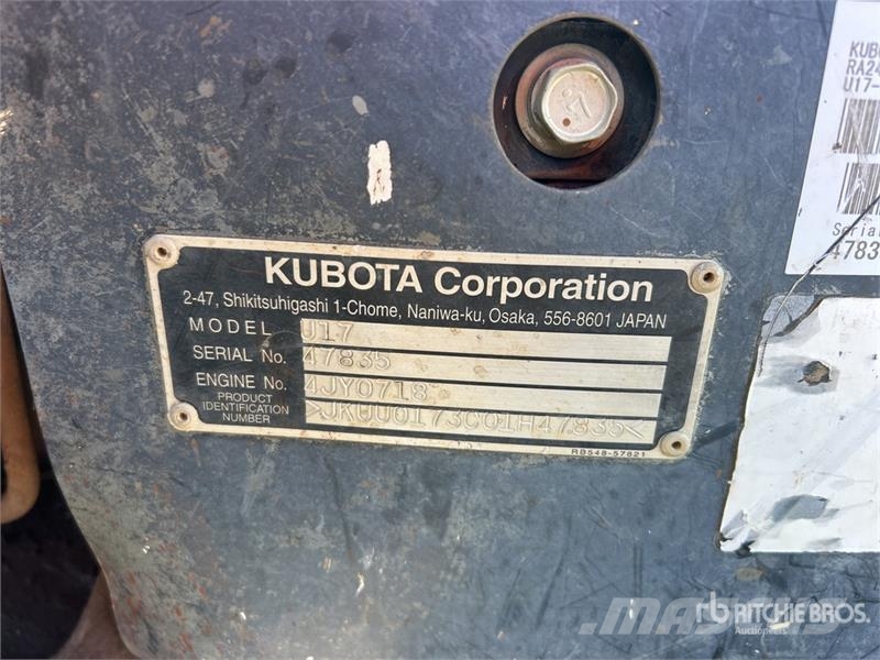 Kubota U17 حفارات صغيرة أقل من 7 طن (حفارات صغيرة)