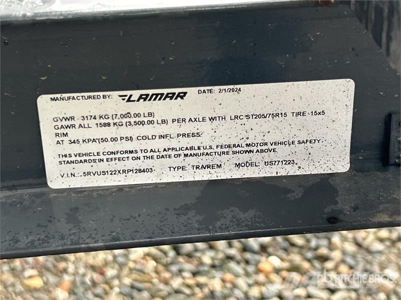 Lamar US771223 12 ft T/A Utility Trailer Other trailers