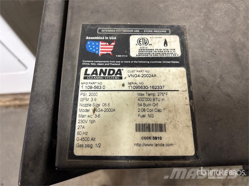 Landa VNG4-2000 Pressure Washer Low pressure cleaner